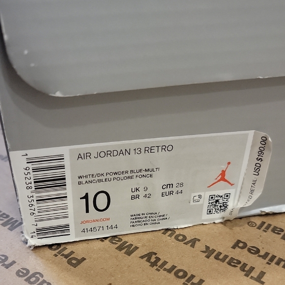 Jordan Kids White and Black Sneakers with Blue Accents main image 14